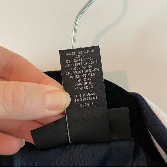 Lane Bryant Nautical Navy and White Striped Moto Zip Blazer Jacket Plus Size 24 - Picture 5 of 6